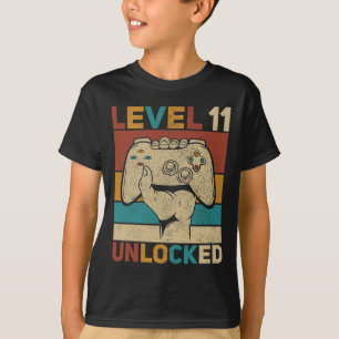 Level 11 Unlocked 11 Year Old Boy Bday Outfit 11th T-Shirt