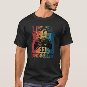 Level 11 Unlocked   11 Years Old Video Gamer Birth T-Shirt