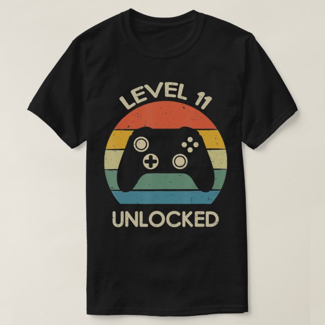 Level 11 Unlocked 11th Gaming Birthday Controller  T-Shirt (Design Front)