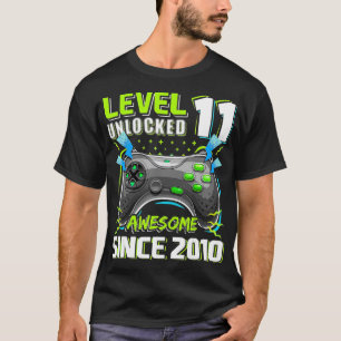 Level 11 Unlocked Awesome 2010 Video Game 11th Bir T-Shirt