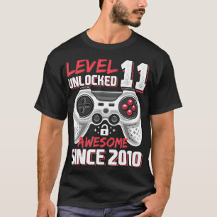 Level 11 Unlocked Awesome 2010 Video Game 11th Bir T-Shirt
