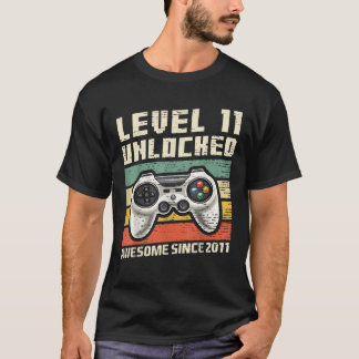 Level 11 Unlocked Awesome 2011 Video Game 11th Bir T-Shirt