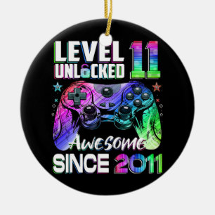 Level 11 Unlocked Awesome 2011 Video Game 11th Ceramic Tree Decoration