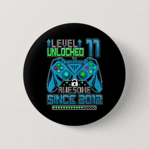 Level 11 Unlocked Awesome 2012 Video Game 11th Bir 6 Cm Round Badge
