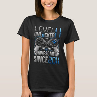 Level 11 Unlocked Awesome Since 2011 11th Birthday T-Shirt