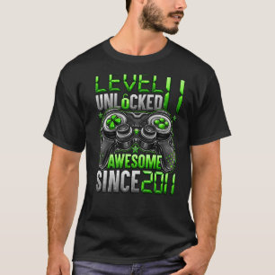 Level 11 Unlocked Awesome Since 2011 11th Birthday T-Shirt