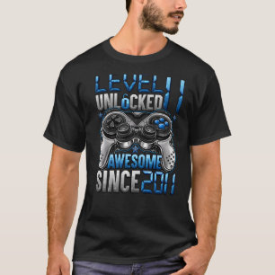 Level 11 Unlocked Awesome Since 2011 11th Birthday T-Shirt