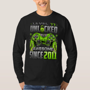 Level 11 Unlocked Awesome Since 2011 11th Birthday T-Shirt