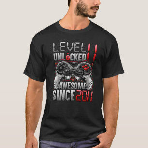 Level 11 Unlocked Awesome Since 2011 11th Birthday T-Shirt