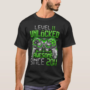 Level 11 Unlocked Awesome Since 2011 11th Birthday T-Shirt