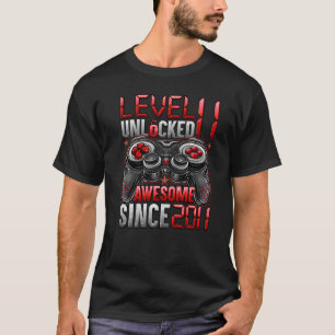 Level 11 Unlocked Awesome Since 2011 11th Birthday T-Shirt