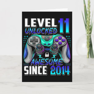 Level 11 Unlocked Awesome Since 2014 11th Birthday Card