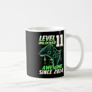 Level 11 Unlocked Awesome Since 2014 11th Birthday Coffee Mug