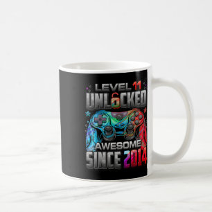 Level 11 Unlocked Awesome Since 2014 11th Birthday Coffee Mug