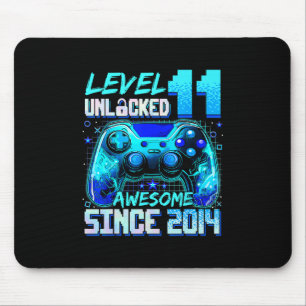 Level 11 Unlocked Awesome Since 2014 11th Birthday Mouse Mat
