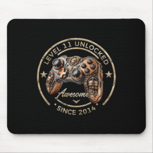Level 11 Unlocked Awesome Since 2014 11th Birthday Mouse Mat