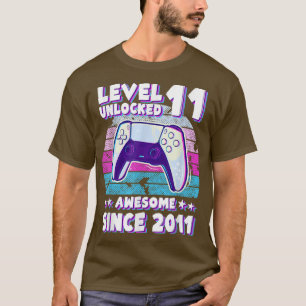 Level 11 Unlocked BDay Gamer Boy Girl 11 Years Old T-Shirt