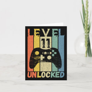 Level 11 Unlocked Birthday Shirt Gamer Shirt Boys  Card