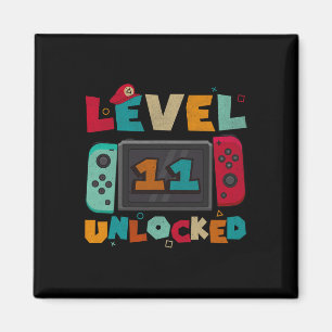 Level 11 Unlocked Gaming Birthday Boys 11th Birthd Magnet