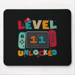 Level 11 Unlocked Gaming Birthday Boys 11th Birthd Mouse Mat