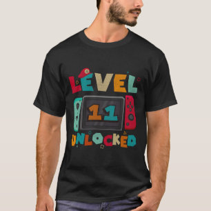 Level 11 Unlocked Gaming Birthday Boys 11th Birthd T-Shirt
