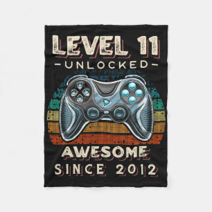 Level 11 Unlocked Video Game 11th Birthday 11 Yr O Fleece Blanket