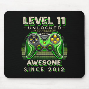 Level 11 Unlocked Video Game 11th Birthday 11 Yr O Mouse Mat