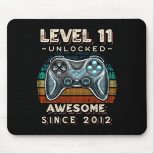 Level 11 Unlocked Video Game 11th Birthday 11 Yr O Mouse Mat