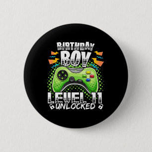 Level 11 Unlocked Video Game 11th Birthday Gamer G 6 Cm Round Badge