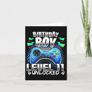 Level 11 Unlocked Video Game 11th Birthday Gamer G Card