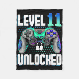 Level 11 Unlocked Video Game 11th Birthday Gamer G Fleece Blanket