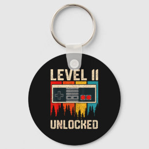 Level 11 Unlocked Video Game Controller Birthday M Key Ring