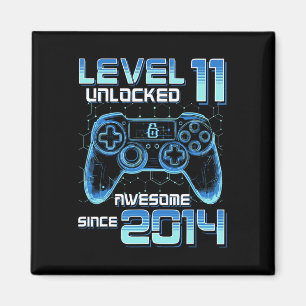 Level 11 Unlocked Video Game Party 11th Birthday G Magnet