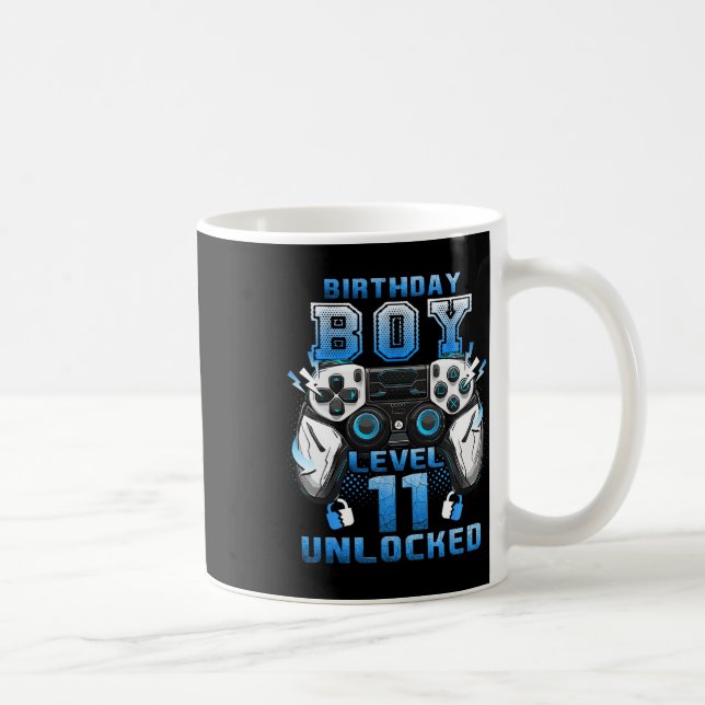 Level 11 Unlocked Video Gamer 11th Birthday Boys  Coffee Mug (Right)
