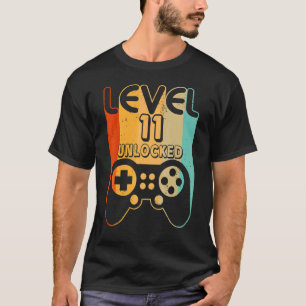 Level 11 Unlocked Video Gamer 11th Birthday T-Shirt