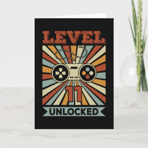 Level 11 Unlocked Video Gamer Birthday Card