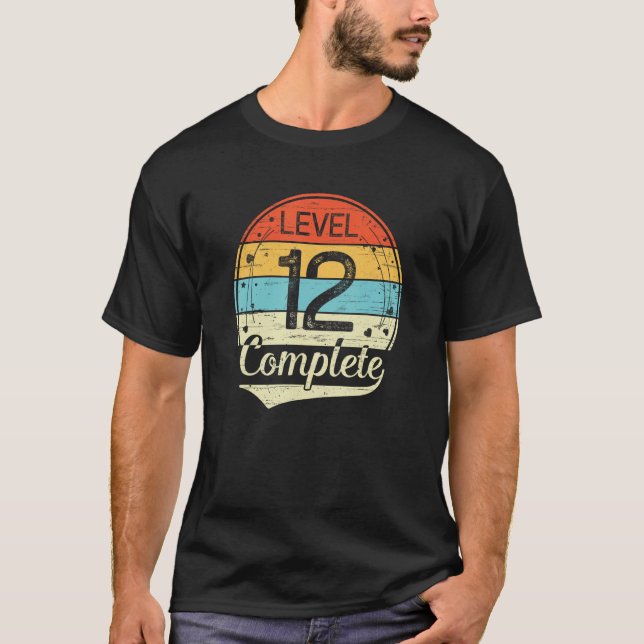 Level 12 Complete Retro 12th Wedding Anniversary 1 T-Shirt (Front)
