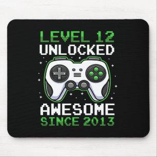 Level 12 Unlocked 12 Years Old Video Gamer Birthda Mouse Mat