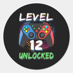 Level 12 Unlocked 12Th 12 Gamer Bday Classic Round Sticker