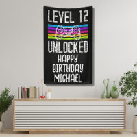 Level 12 Unlocked 12th Birthday Banner