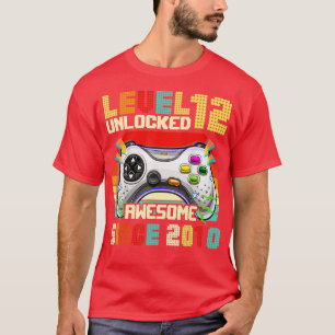 Level 12 Unlocked Awesome 2010 12th Birthday Gift  T-Shirt