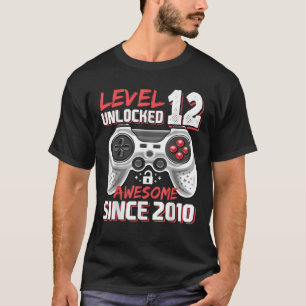 Level 12 Unlocked Awesome 2010 Video Game 12th Bir T-Shirt