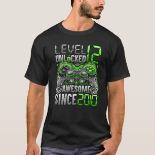 Level 12 Unlocked Awesome Since 2010 12th Birthday T-Shirt