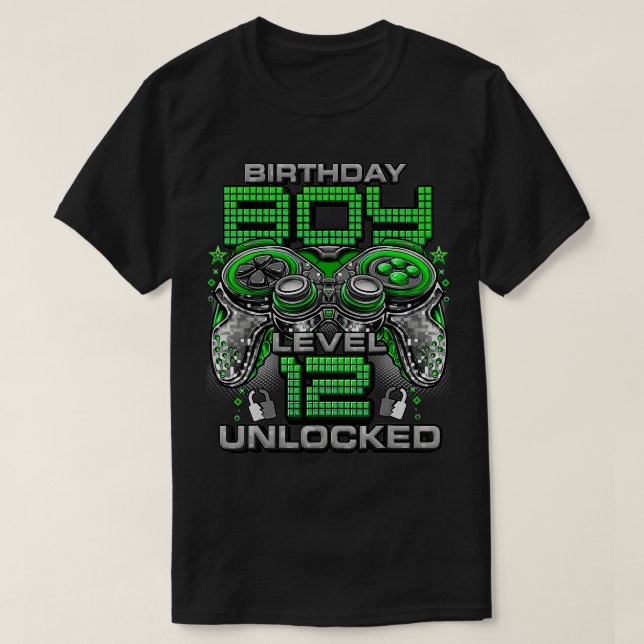 Level 12 Unlocked Awesome Since 2011 12th Birthday T-Shirt (Design Front)