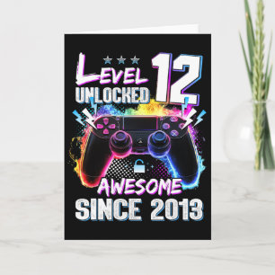 Level 12 Unlocked Awesome Since 2013 12th Birthday Card