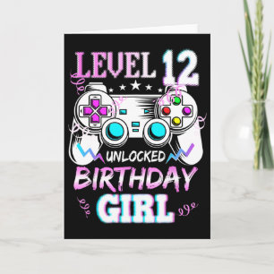 Level 12 Unlocked Birthday Girl Video Game Card