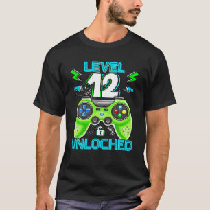 Level 12 Unlocked Birthday Kids 12Th Video Game Tw T-Shirt