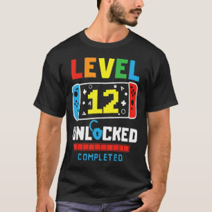 Level 12 Unlocked Completed Game Happy 12th Birthd T-Shirt