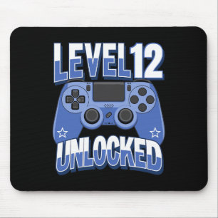 Level 12 Unlocked Funny Video Gamer 12th Birthday Mouse Mat