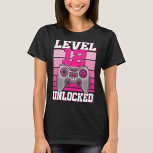 Level 12 Unlocked Gamer 12 Years Old 12th Birthday T-Shirt